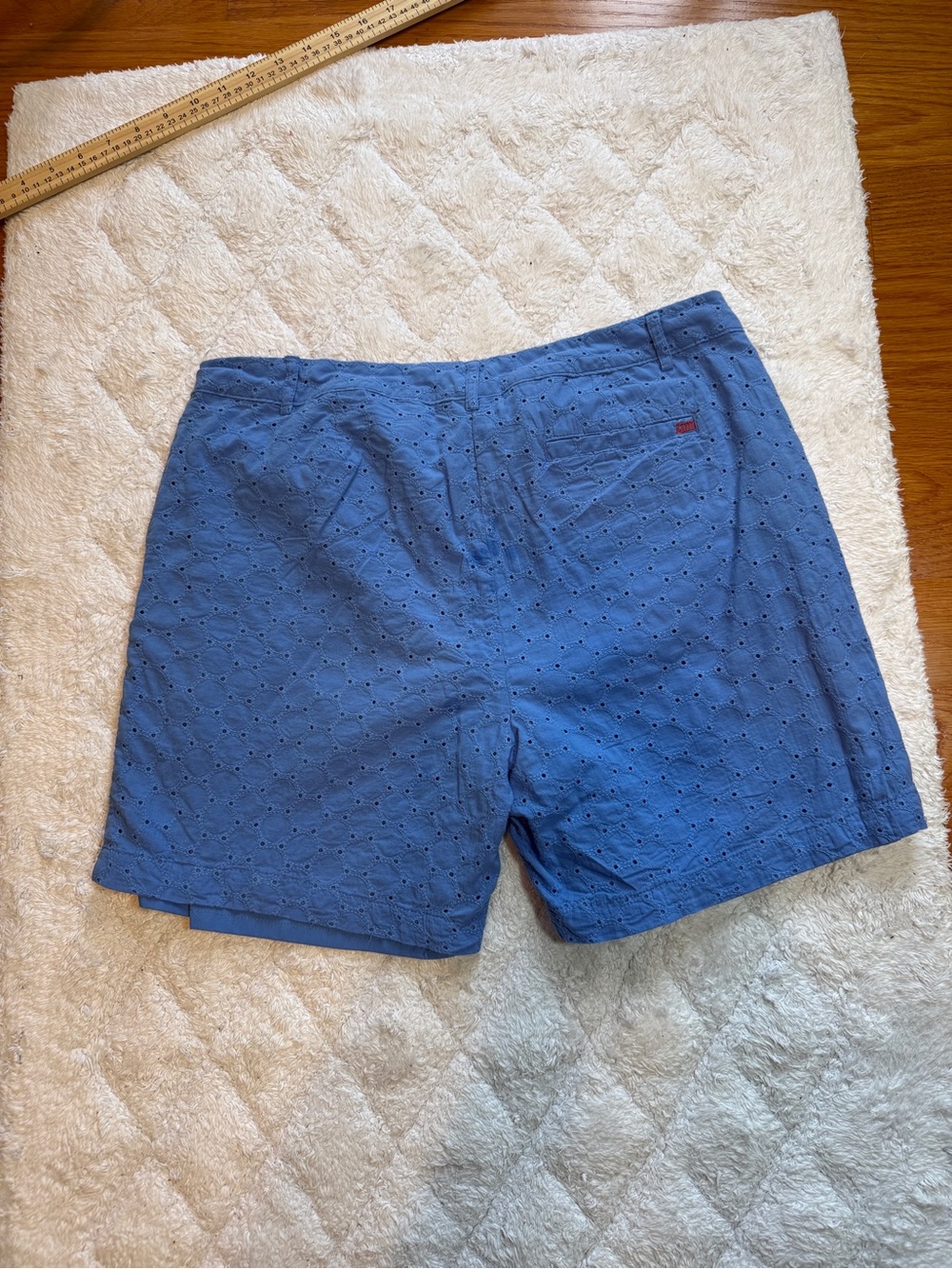 Izod Light Blue Eyelet Bermuda Shorts - Picture 2 of 9